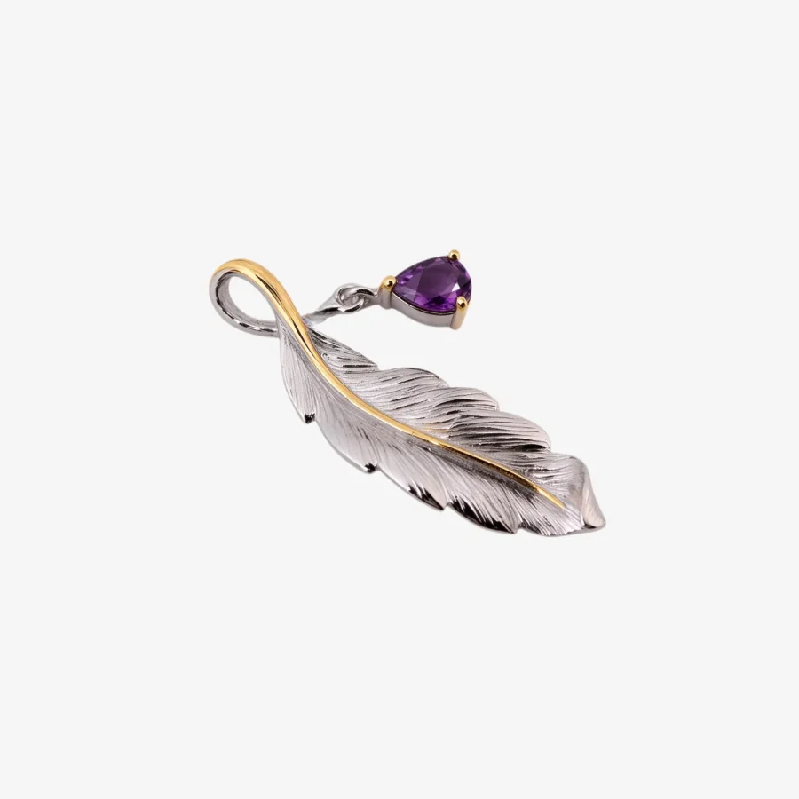 Feather Amethyst Pendant