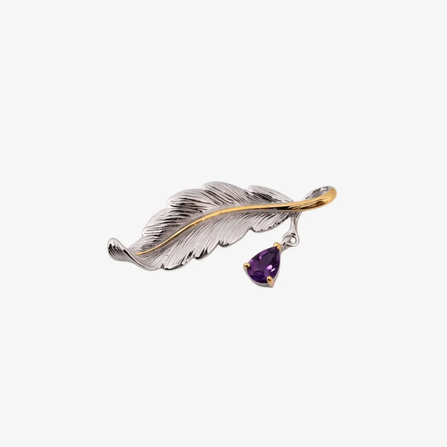 Feather Amethyst Pendant