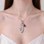 Feather Amethyst Pendant