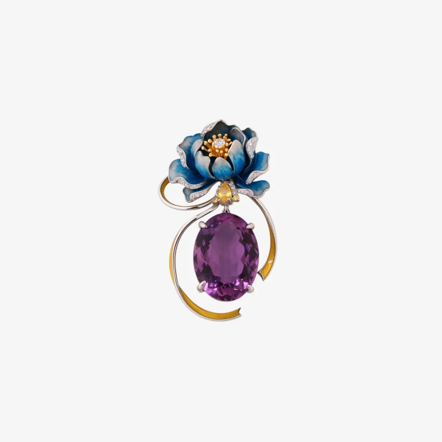 Peony Amethyst Pendant
