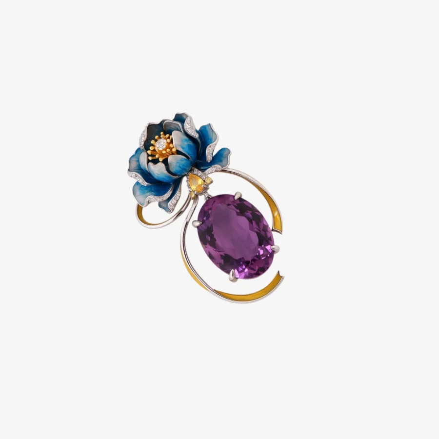 Peony Amethyst Pendant
