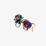 Peony Ribbon Amethyst Pendant