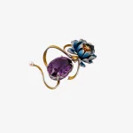 Peony Ribbon Amethyst Pendant