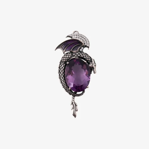 Python Pattern Amethyst Pendant
