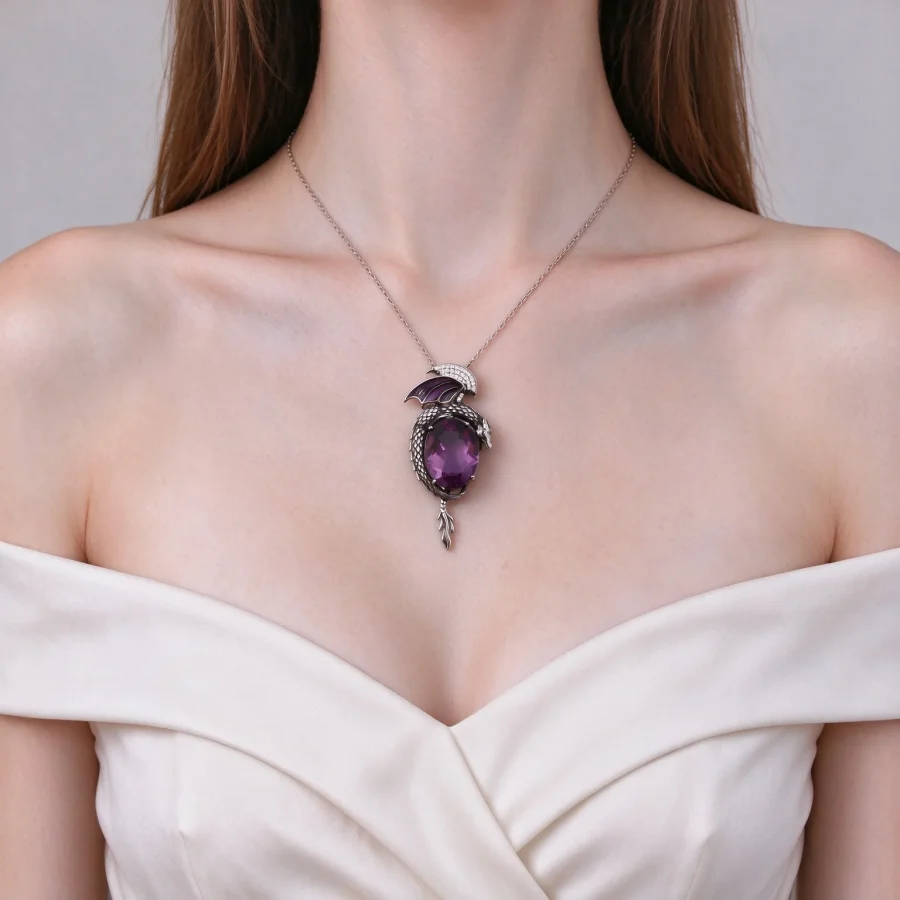 Python Pattern Amethyst Pendant