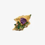 Color Accent Diamond Amethyst Pendan