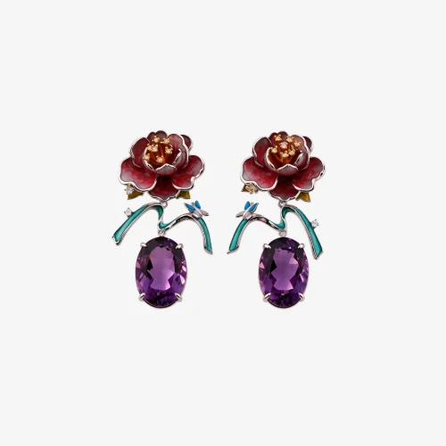 Peony Amethyst Earrings