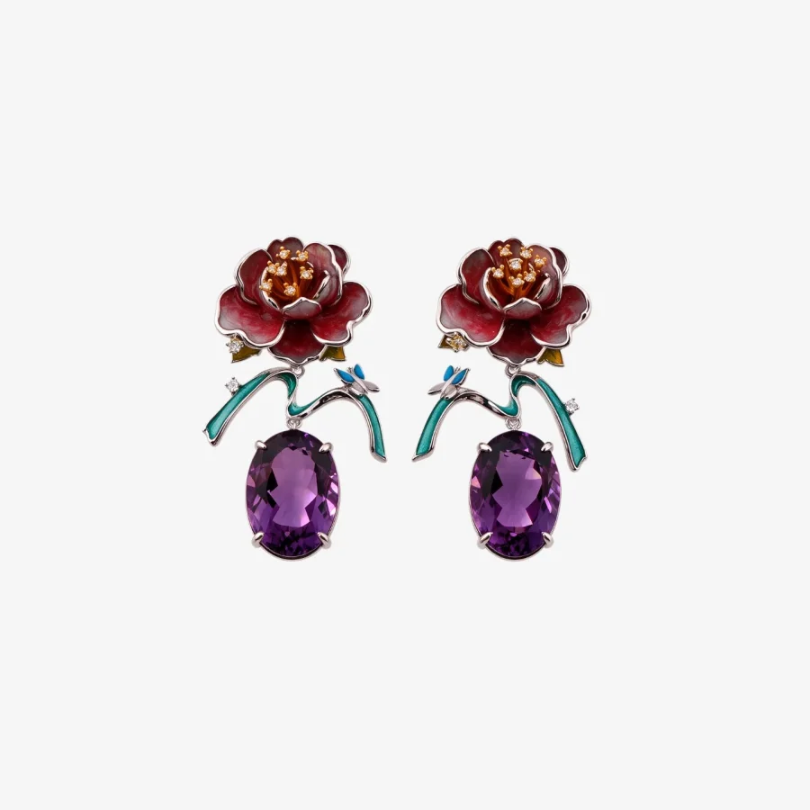 ZSJ050 A_10_04_2026 Peony Amethyst Earrings