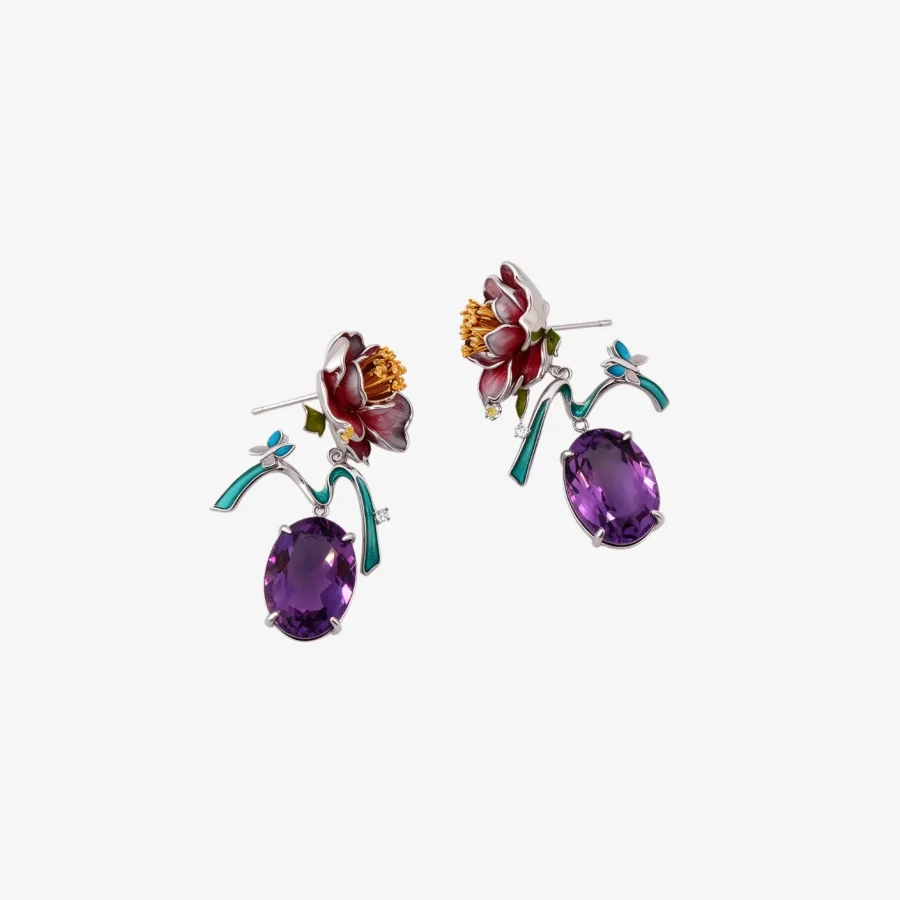 ZSJ050 B_10_04_2026 Peony Amethyst Earrings