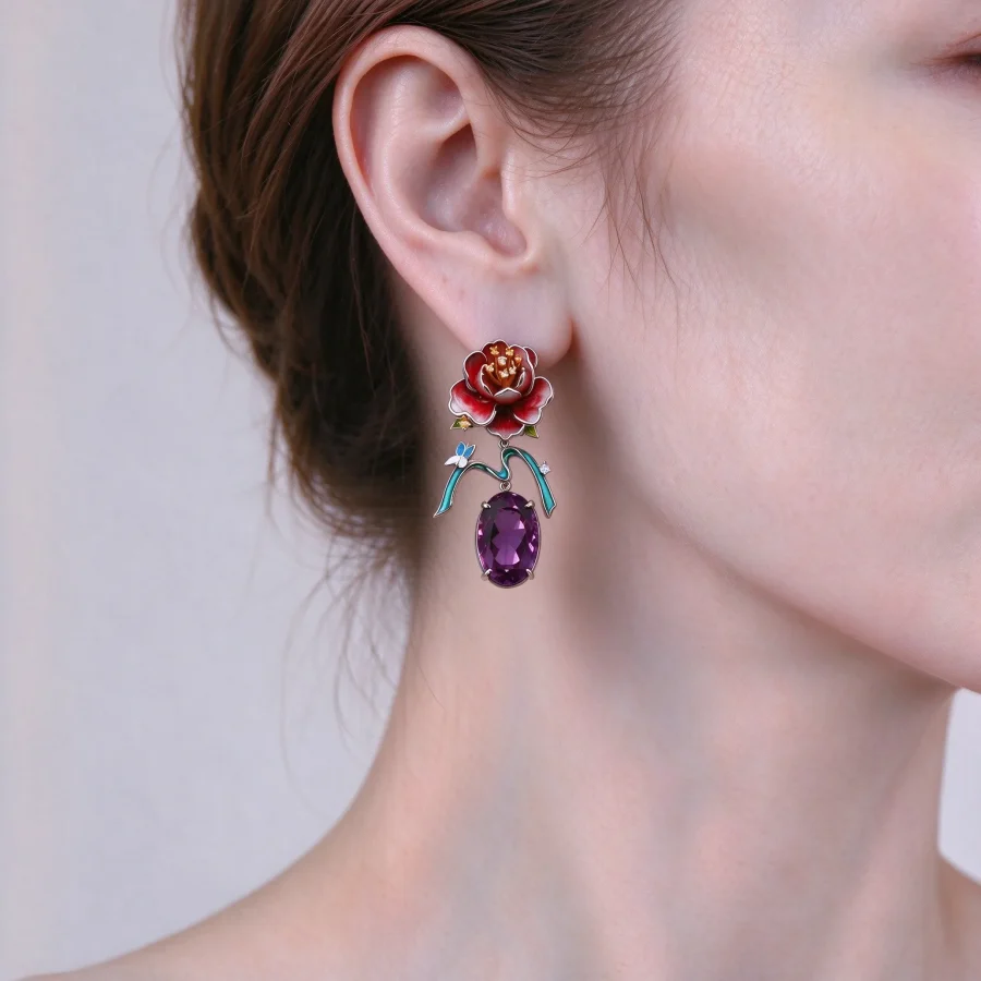 ZSJ050 D_10_04_2026 Peony Amethyst Earrings